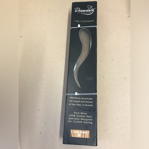Diamante Secret Hair Frosty Blonde Human Hair Remy Seven Piece Hair Extensions